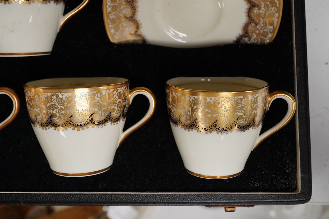 A cased Royal Doulton coffee set